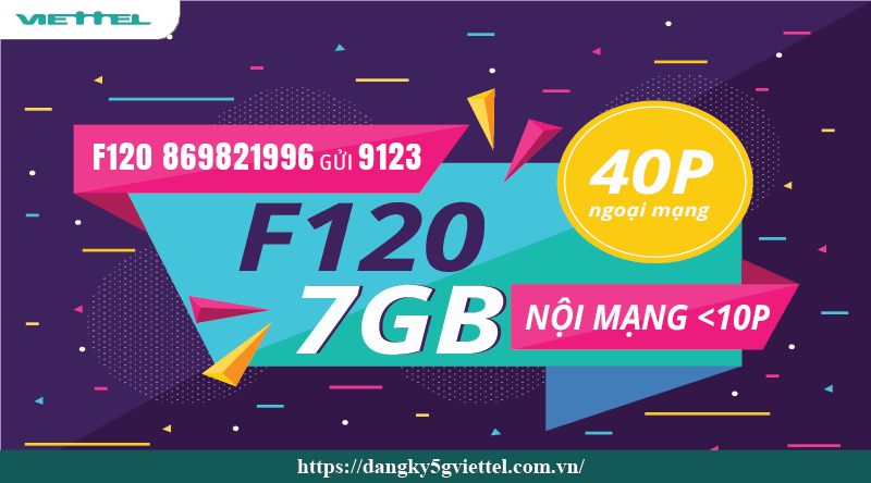 Đăng ký gói cước F120 Viettel