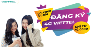 gói 4g viettel 70k 1 tháng